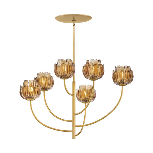Fredrick Ramond FR46896 Fantine 6-lt 32" LED Chandelier - Unlacquered Brass/Light Amber
