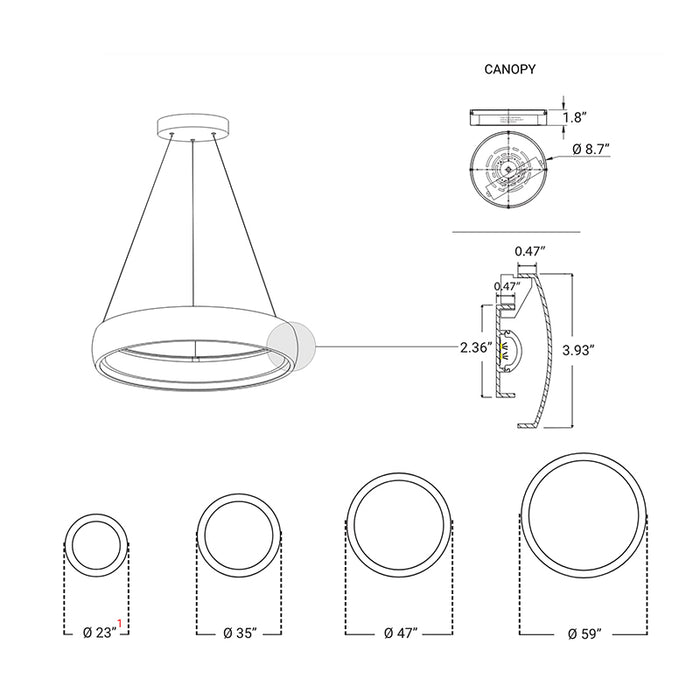 Elite ELGA-LED Architectural LED Round Pendant