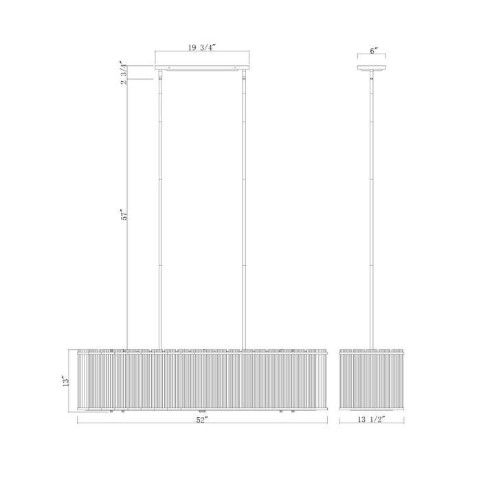 Eurofase 47240 Glasbury 10-lt 52" Chandelier