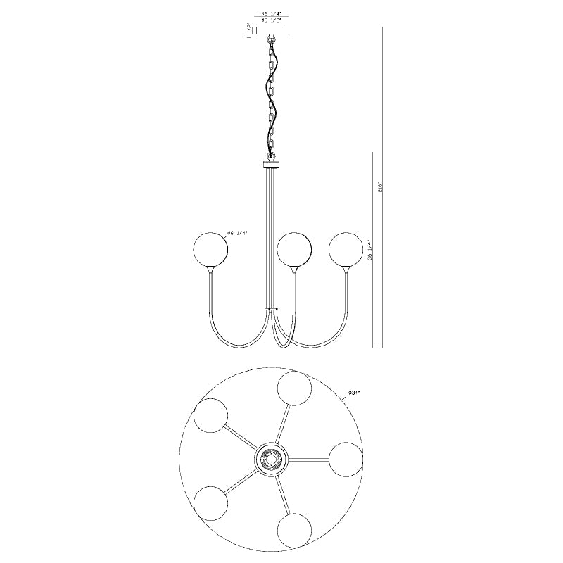 Eurofase 48922 Iissa 5-lt 34" LED Chandelier