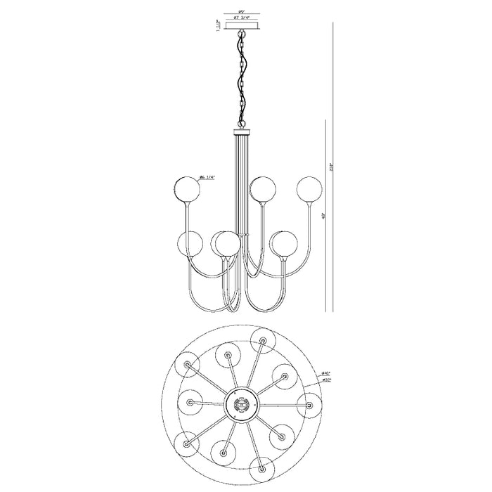 Eurofase 48925 Iissa 10-lt 40" LED Chandelier