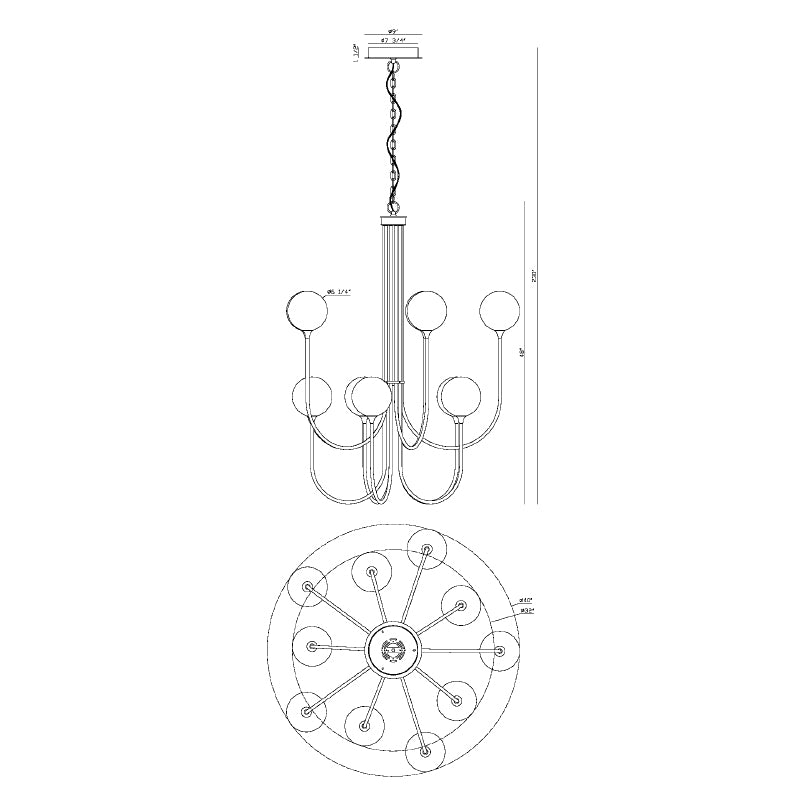 Eurofase 48926 Iissa 10-lt 40" LED Chandelier