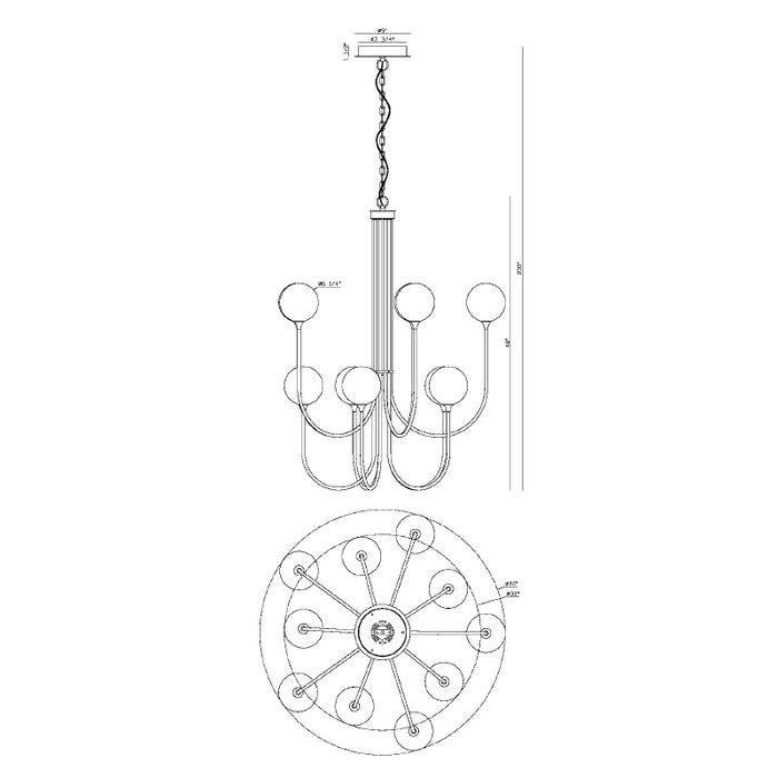 Eurofase 48926 Iissa 10-lt 40" LED Chandelier