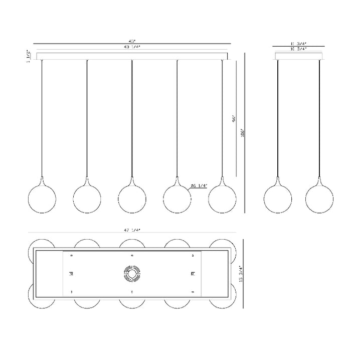 Eurofase 48934 Iissa 10-lt 47" LED Multi Drop Chandelier