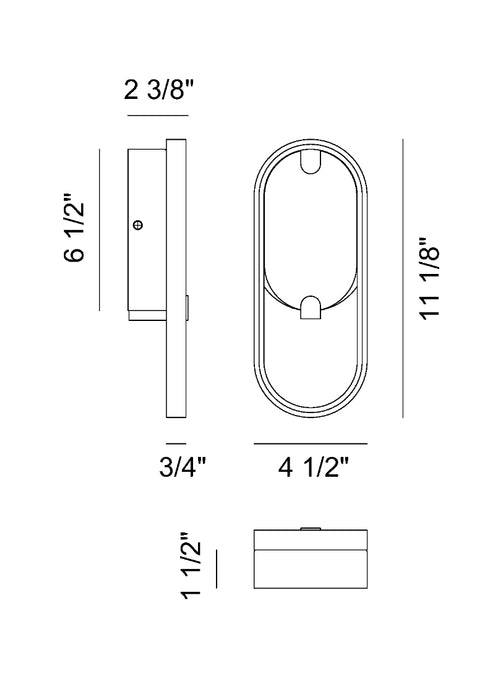 Eurofase 48954 Noga 1-lt 11" Tall LED Wall Sconce