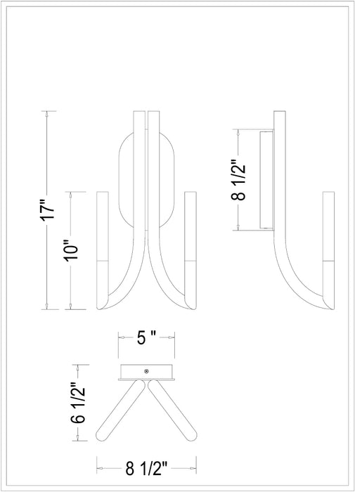 Eurofase 49009 Olette 2-lt 17" Tall LED Wall Sconce