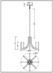 Eurofase 49010 Olette 8-lt 24" LED Chandelier
