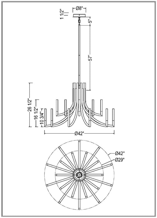 Eurofase 49012 Olette 20-lt 42" LED Chandelier