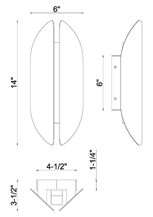 Eurofase 49013 Inntra 1-lt 14" Tall LED Outdoor Wall Sconce