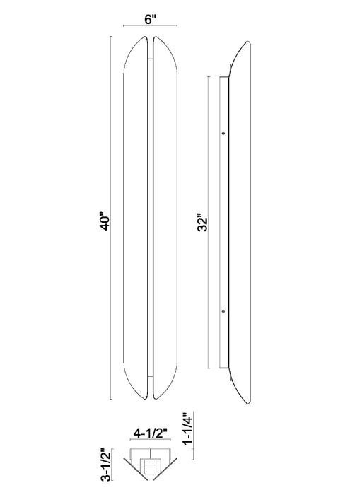 Eurofase 49015 Inntra 1-lt 40" Tall LED Outdoor Wall Sconce