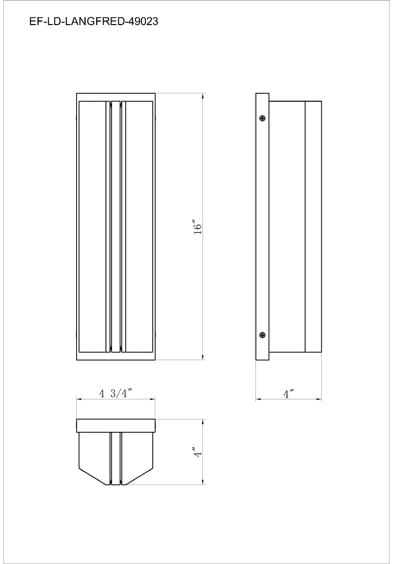 Eurofase 49023 Langferd 1-lt 16" Tall LED Wall Sconce