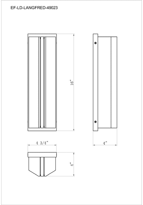 Eurofase 49023 Langferd 1-lt 16" Tall LED Wall Sconce