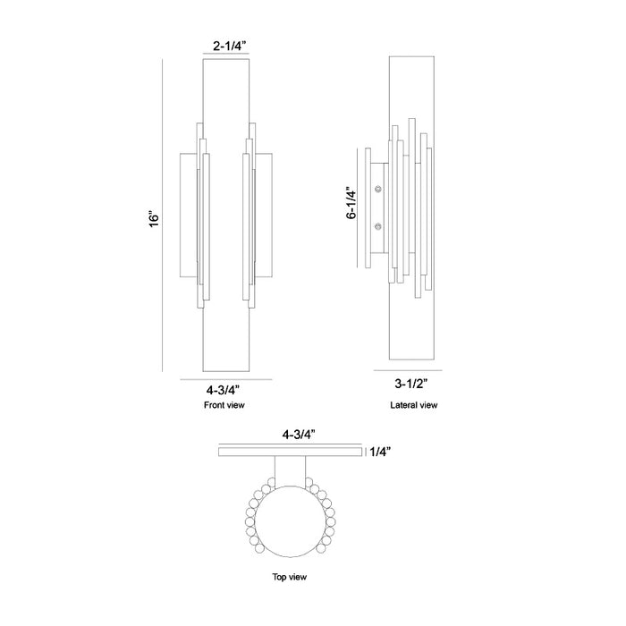 Eurofase 49031 Venna 1-lt 16" Tall LED Wall Sconce