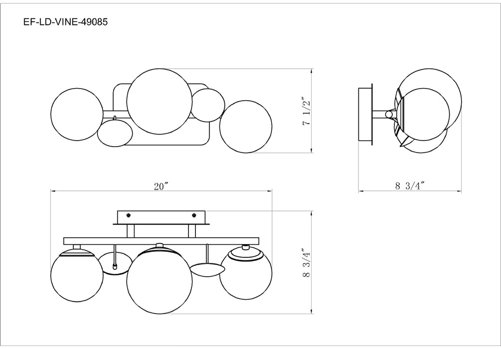 Eurofase 49085 Vine 3-lt 20" LED Vanity Light
