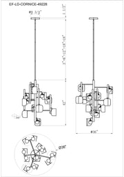 Eurofase 49228 Cornice 12-lt 36" LED Chandelier