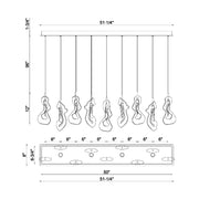 Eurofase 49239 Norah 9-lt 51" LED Linear Chandelier