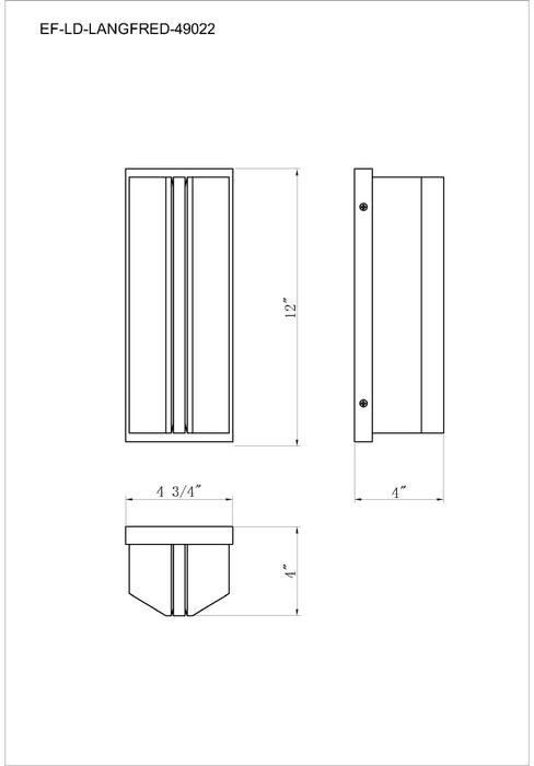 Eurofase 49022 Langferd 1-lt 12" Tall LED Wall Sconce