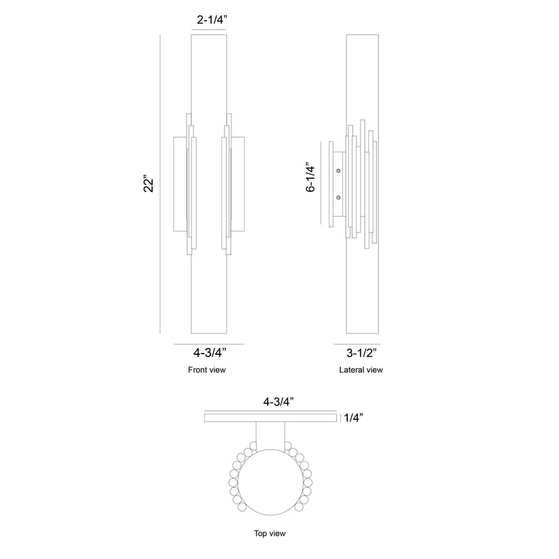 Eurofase 49034 Venna 1-lt 22" Tall LED Wall Sconce