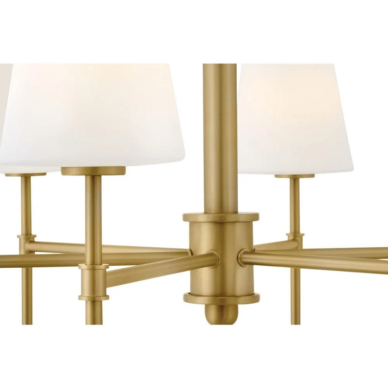 Hinkley 46954 Saunders 6-lt 30" LED Chandelier - Lacquered Brass