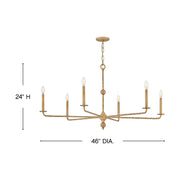 Hinkley 48628 Ansel 6-lt 46" LED Chandelier