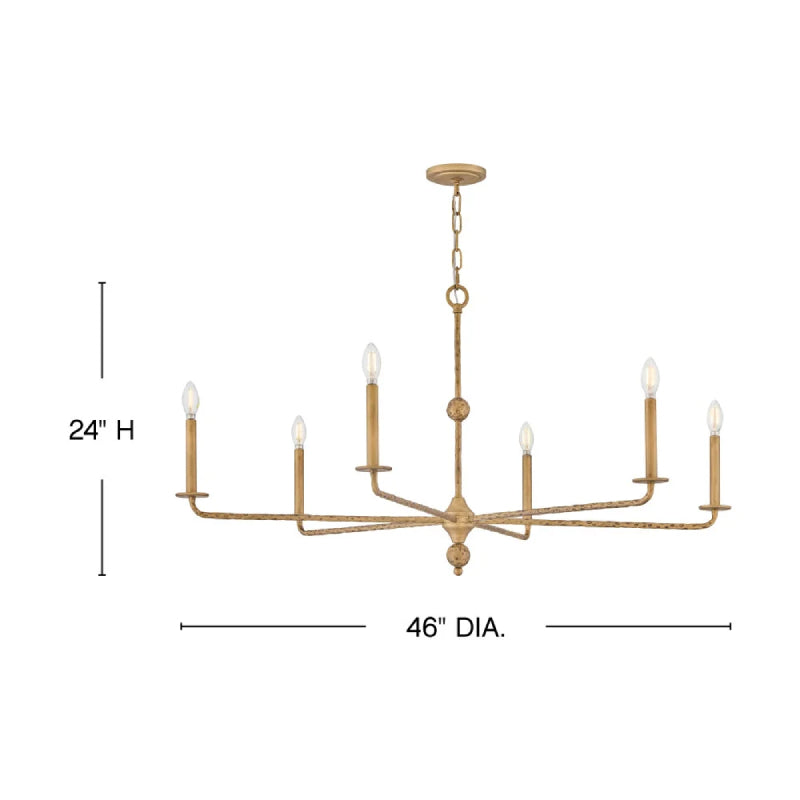 Hinkley 48628 Ansel 6-lt 46" LED Chandelier