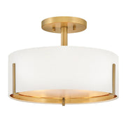 Hinkley 47571 Halle 3-lt 15" LED Semi-Flush Mount - Lacquered Brass