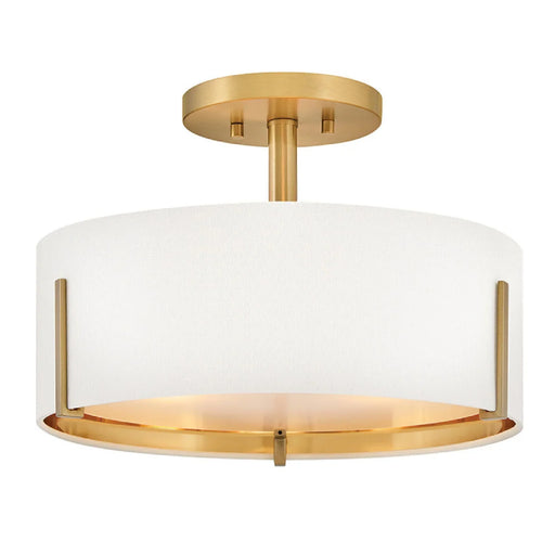 Hinkley 47571 Halle 3-lt 15" LED Semi-Flush Mount - Lacquered Brass