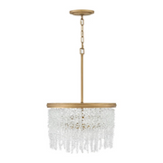 Fredrick Ramond FR41493 Rubina 4-lt 18" LED Pendant - Burnished Gold/Clear Crystal