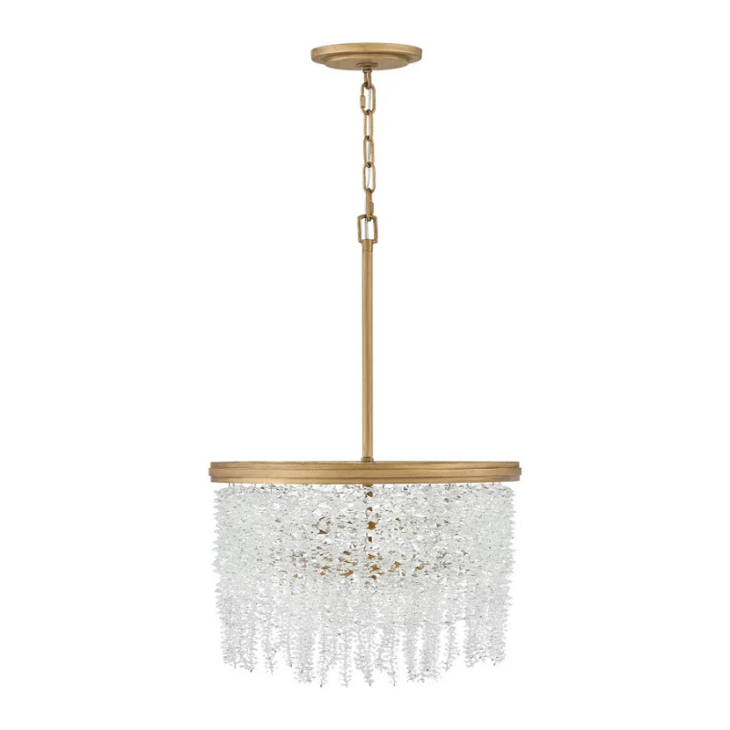 Fredrick Ramond FR41493 Rubina 4-lt 18" LED Pendant - Burnished Gold/Clear Crystal
