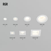 Dals RGR1-CDW RGR 1" Round Regressed Downlight, 5CCT Selectable+ Dim-to-Warm