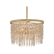 Fredrick Ramond FR41493 Rubina 4-lt 18" LED Pendant - Burnished Gold/Light Amber Crystal