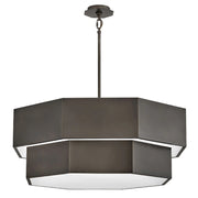 Hinkley 46995 Facet 12-lt 38" LED Chandelier - Black Oxide