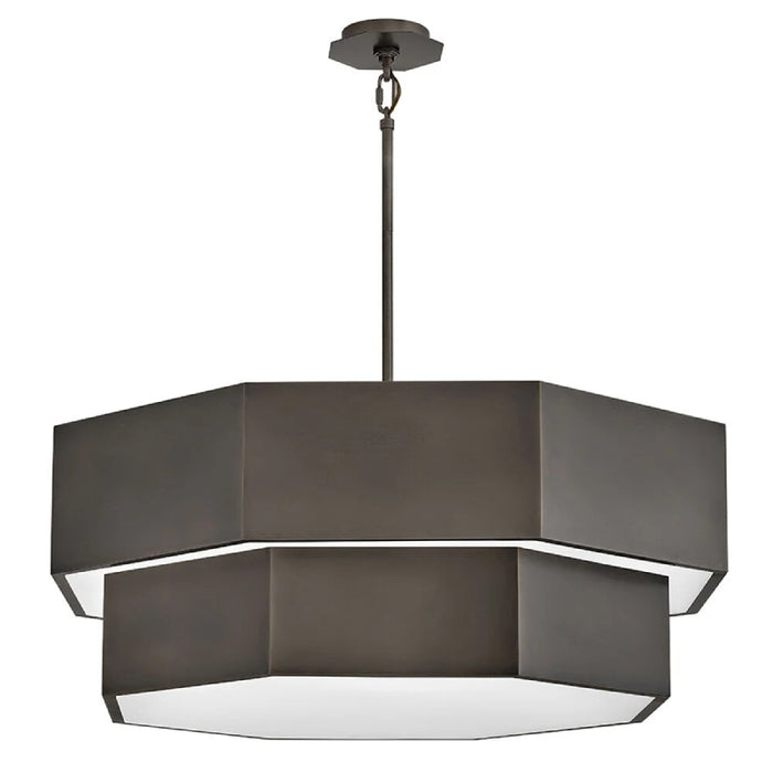 Hinkley 46995 Facet 12-lt 38" LED Chandelier - Black Oxide