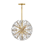 Fredrick Ramond FR46907 Maya 8-lt 20" LED Pendant - Unlacquered Brass/Clear Glass