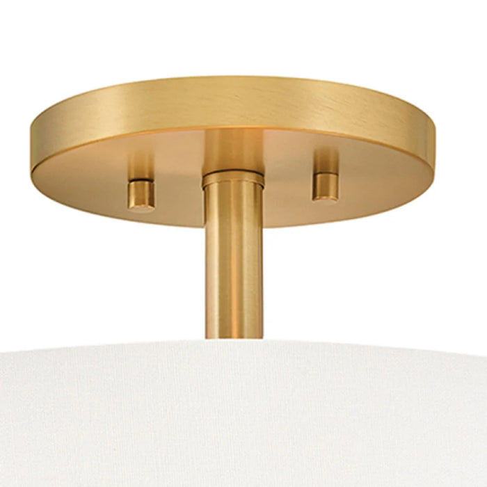Hinkley 47571 Halle 3-lt 15" LED Semi-Flush Mount - Lacquered Brass