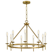 Hinkley 47475 Copley 9-lt 28" LED Chandelier - Lacquered Brass