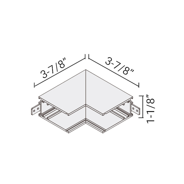 Elite FG-CM-SM-ACC-3 "L" Form Track Connector, Inside Corner for Two Surfaces