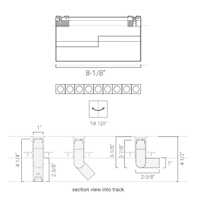Elite FG-L4A-8 Groove 48V 8" Linear Adjustable Downlight, Task & Wall Grazer