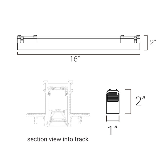 Elite FG-L4R-16 Groove 48V 16" Linear Recessed Downlight & Task