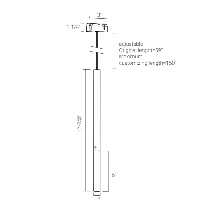 Elite FG-P3-1 Groove 48V 18" Tall Pendant