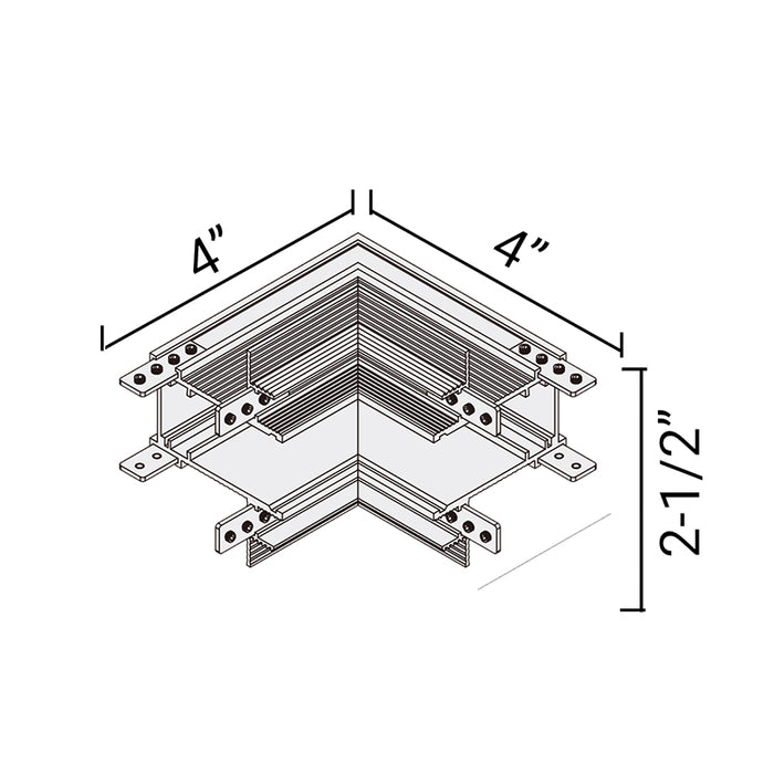 Elite FG-RTL-ACC-3 "L" Form Track Connector, Inside Corner for Two Surfaces