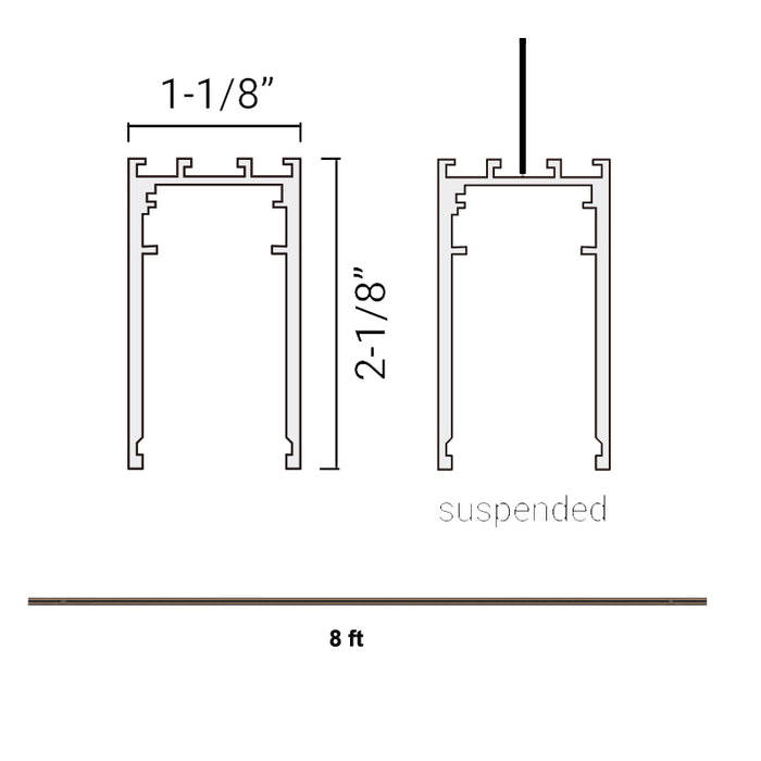 Elite FG-SM-8 Suspended Mount 8-ft Track