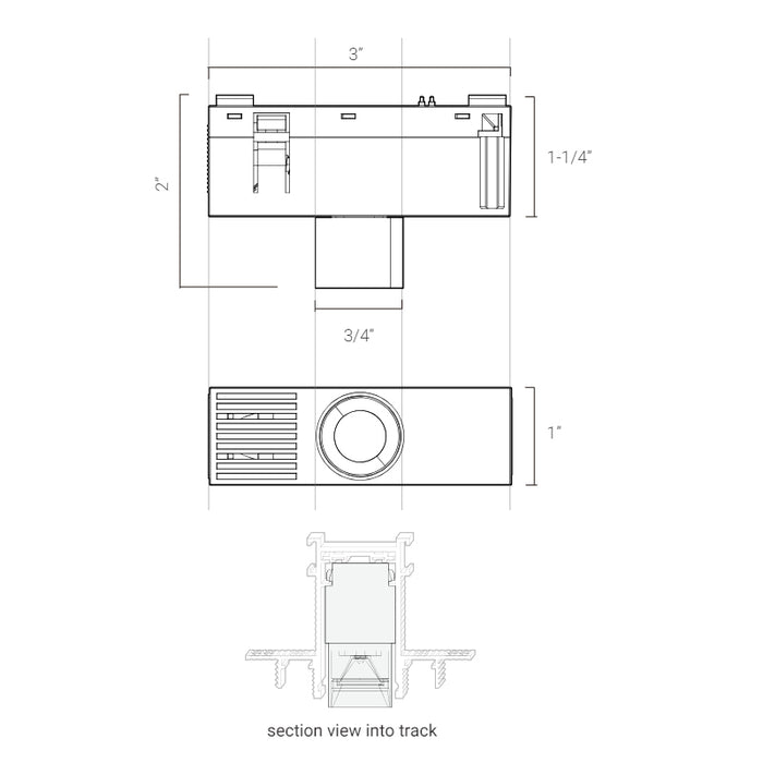 Elite FG-T1-1 Groove 48V 1 Head Recessed Track Light