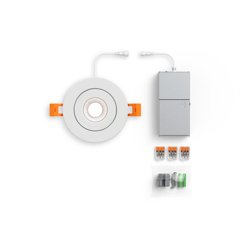 Dals FGM3-CDW Pivot 3" Flat Round Gimbal Recessed, 5CCT+Dim-to-Warm