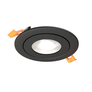 Dals FGM4-CDW Pivot 4" Flat Round Gimbal Recessed, 5CCT+Dim-to-Warm - Black