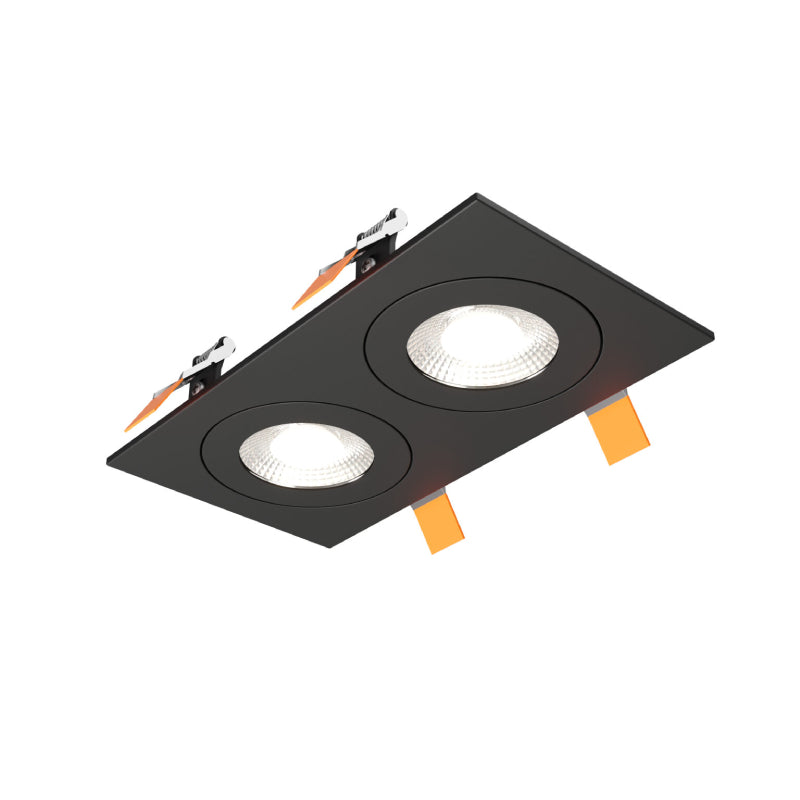 Dals FGM4-CDW-DUO Pivot 4" Double Flat Gimbal Recessed, 5CCT+Dim-to-Warm - Black