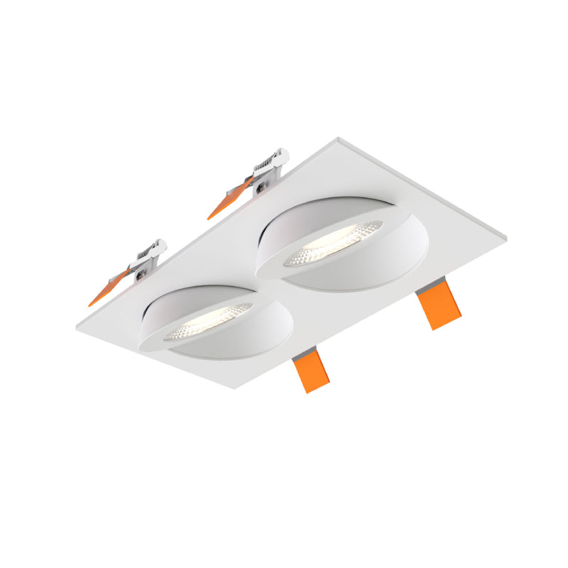 Dals FGM4-CDW-DUO Pivot 4" Double Flat Gimbal Recessed, 5CCT+Dim-to-Warm
