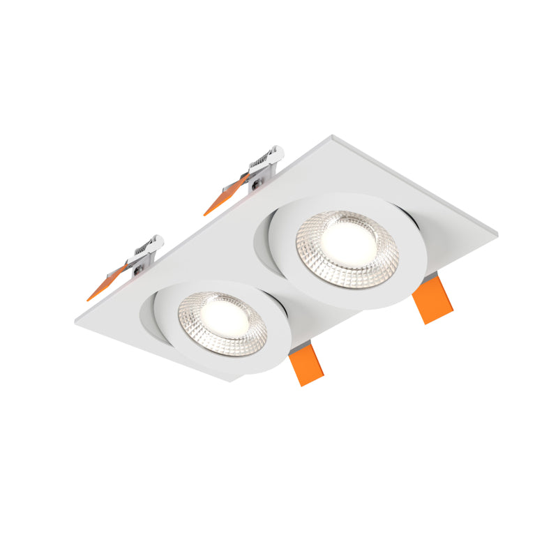 Dals FGM4-CDW-DUO Pivot 4" Double Flat Gimbal Recessed, 5CCT+Dim-to-Warm