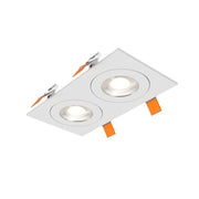 Dals FGM4-CDW-DUO Pivot 4" Double Flat Gimbal Recessed, 5CCT+Dim-to-Warm - White