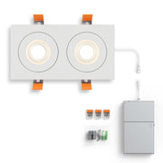 Dals FGM4-CDW-DUO Pivot 4" Double Flat Gimbal Recessed, 5CCT+Dim-to-Warm